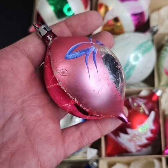 Poland Oblong Christmas Ornaments Baubles 11pcs Vintage Amazing Collection - Picture 12 of 16